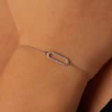 Zilveren armband ovaal zirkonia