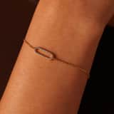 Armband, 925 Silber, vergoldet, oval, Zirkonia