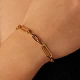 Büroklammer-Armband, 925 Silber, vergoldet