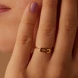 Ring, 925 Silber, vergoldet, oval