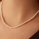 Silberne Perlenkette mit Perle für Damen