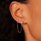 Zilveren goldplated oorknoppen met parel voor dames