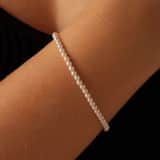 Zilveren goldplated parelarmband voor dames