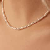 Silberne Perlenkette mit Perle für Damen