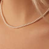 Silberne Perlenkette mit Perle für Damen