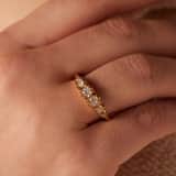 Stainless steel goldplated ring met zirkonia voor dames