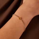 Tennisarmband aus Edelstahl, vergoldet, mit weißem kubischem Zirkonia, Buchstabe: G
