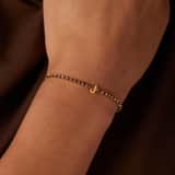 Tennisarmband aus Edelstahl, vergoldet, mit weißem kubischem Zirkonia, Buchstabe: J