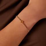 Tennisarmband aus Edelstahl, vergoldet, mit weißem kubischem Zirkonia, Buchstabe: O