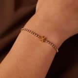 Tennisarmband aus Edelstahl, vergoldet, mit weißem kubischem Zirkonia, Buchstabe: X
