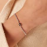 Tennisarmband aus Edelstahl, mit weißem kubischem Zirkonia, Buchstabe: N