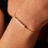 Zilveren goldplated parelarmband met parel voor dames