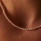 Silberne Perlenkette mit Perle für Damen