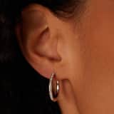 Zilveren oorringen kristal 20mm voor dames