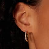 Zilveren goldplated oorringen kristal 20mm voor dames