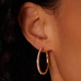 Zilveren goldplated oorringen met kristal voor dames