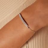 Armband aus 925 Silber, Plättchen, Kristallsteine