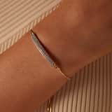 Zilveren goldplated fantasiearmband met kristal voor dames