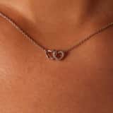 Zilveren ketting met hanger hartjes zirkonia