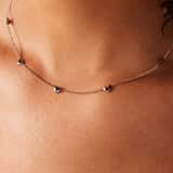 Stainless steel ketting met 7 hartjes