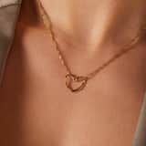 Stainless steel goldplated ketting met hanger hart voor dames