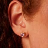 Stainless steel goldplated oorknoppen hart met zirkonia voor dames