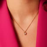 Stainless steel goldplated ketting met hanger hart met zirkonia voor dames