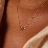 14 karaat geelgouden ketting met geboortesteen hanger Juni