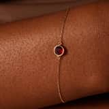 Armband aus 585 Gelbgold mit Geburtsstein-Anhänger, Januar