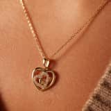 Zilveren goldplated ketting met hanger hart met zirkonia voor dames
