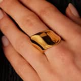 Asymmetrischer Ring aus Edelstahl, vergoldet