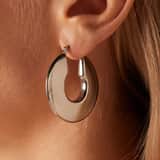 Camille stainless steel oorringen plat glad voor dames
