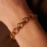 Armband aus Edelstahl, vergoldet, poliert, breit