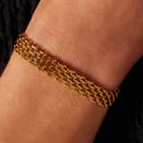 Stainless steel goldplated armband breed