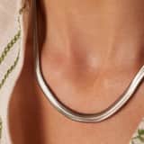 Camille stainless steel ketting met platte schakel voor dames