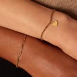 Armbänder aus Edelstahl, vergoldet, Mutter/Tochter, Herz, „Closed-Forever”-Glied