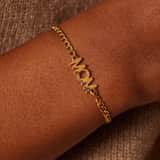 Armband aus Edelstahl, vergoldet, Mom