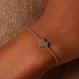 Stainless steel armbanden Moeder/Dochter hart koord zwart
