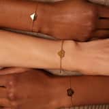 Armbänder aus Edelstahl, vergoldet, Mutter/Tochter, Herz