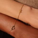 Stainless steel goldplated armbanden set met hanger voor dames