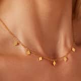Stainless steel goldplated ketting met hanger ruit voor dames