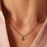 Stainless steel ketting closed forever met letter B