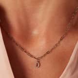 Halskette aus Edelstahl, Closed-Forever-Glied, mit Buchstabe „D“