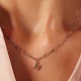 Halskette aus Edelstahl, Closed-Forever-Glied, mit Buchstabe „H“