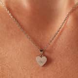 Myla stainless steel ketting hart met zirkonia voor dames