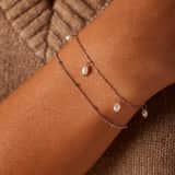 Armbandset aus Edelstahl mit Perle