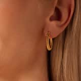 Myla stainless steel goldplated oorringen bewerkt voor dames