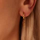 Myla stainless steel goldplated oorringen met hanger love voor dames