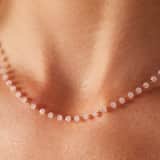 LuLu Jewels stainless steel goldplated ketting met rozenkwarts voor dames