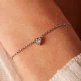 Stainless steel goldplated armband met hart zirkonia